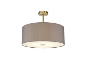 DK0190  Baymont 50cm Semi Flush 1 Light Antique Brass, Grey, Frosted Diffuser